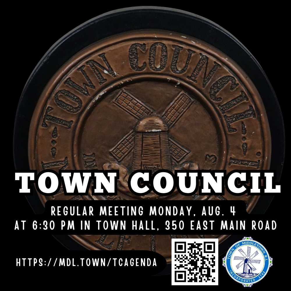 Town Council Aug. 4 Meeting Announcement Graphic 