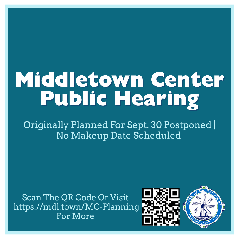 Middletown Center Public Hearing Postponed Graphic 92925