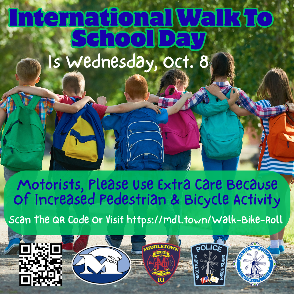 Walk To School Day Graphic Students Arm And Arm 10825