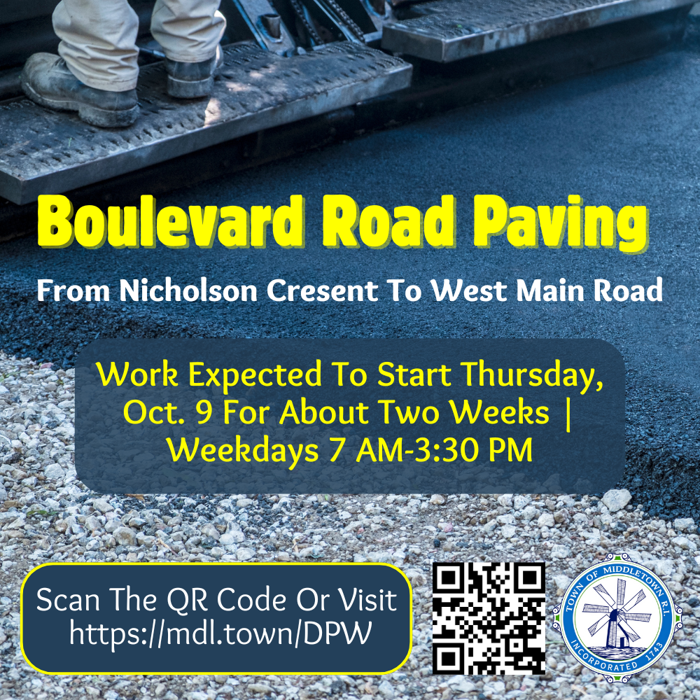 Boulevard Paving Work Fresh Coat Of Pavement & The Back Of A Machine 10925 