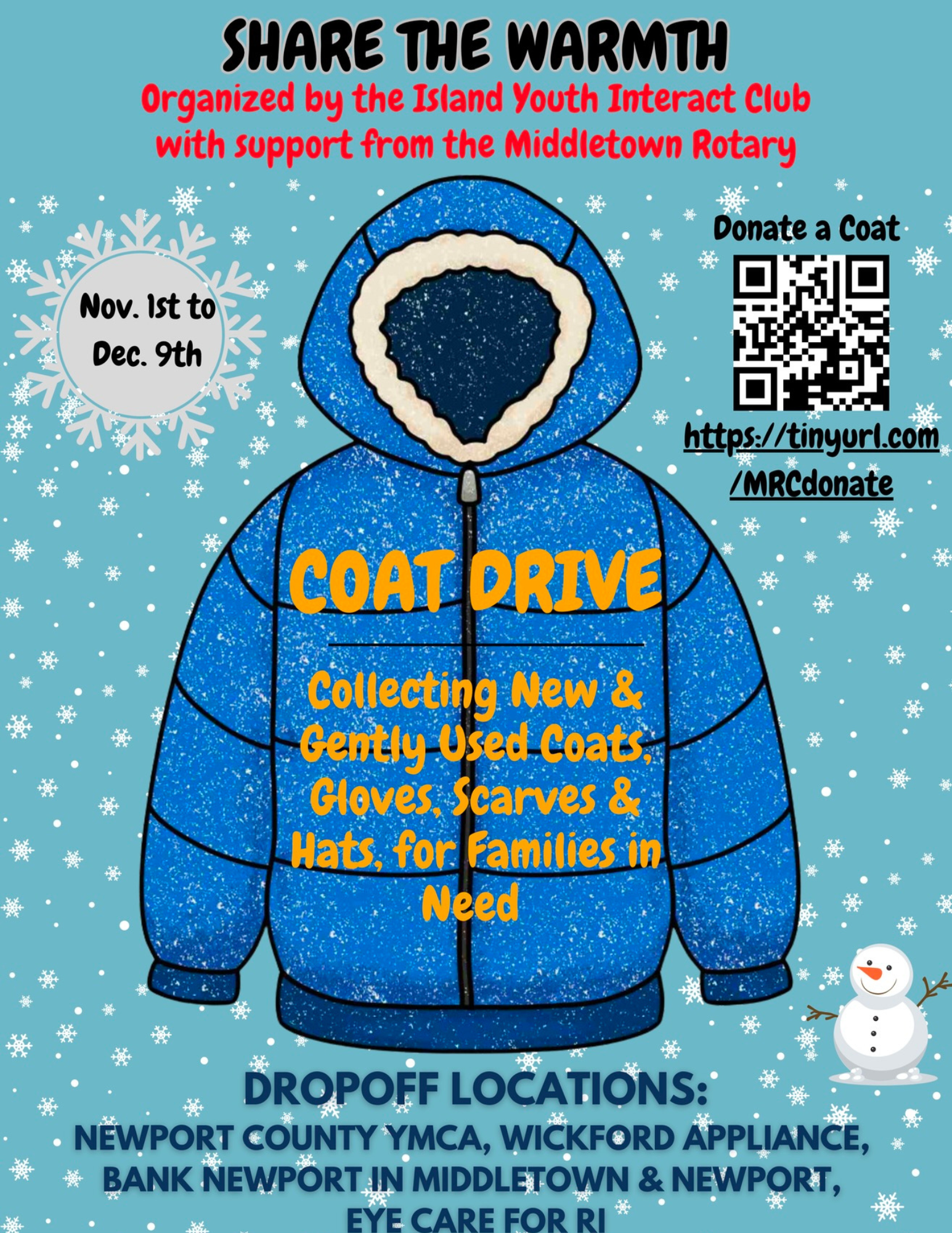 Share The Warmth Coat Drive Graphic