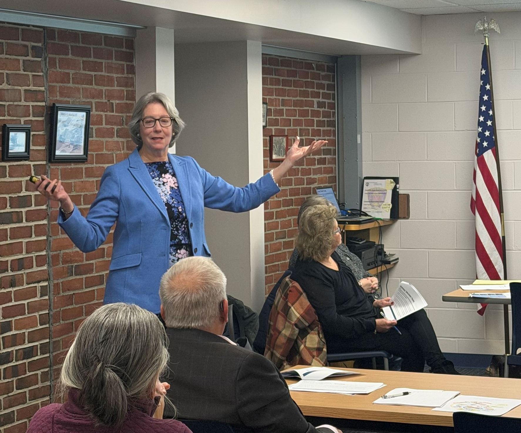 Deb Goddard Speaks To The Affordable Housing Committee From The Fire Station Community Room 2526