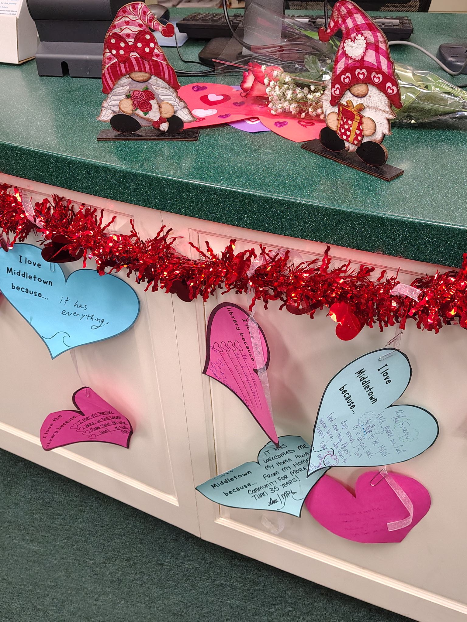 E - Close up of some I love Middletown hearts