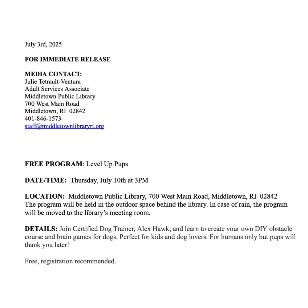 MPL Dog Training Class