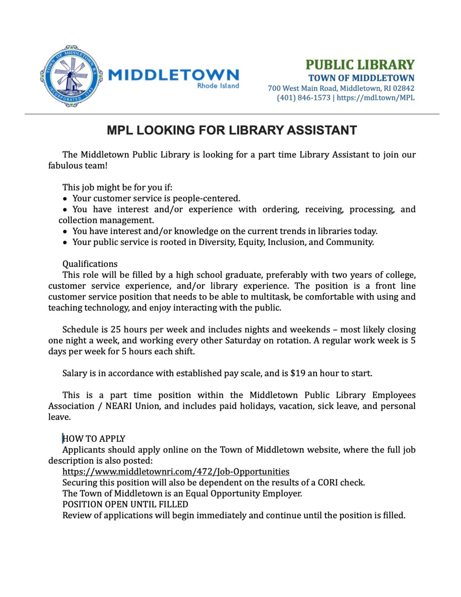 MPL Library Assistant 