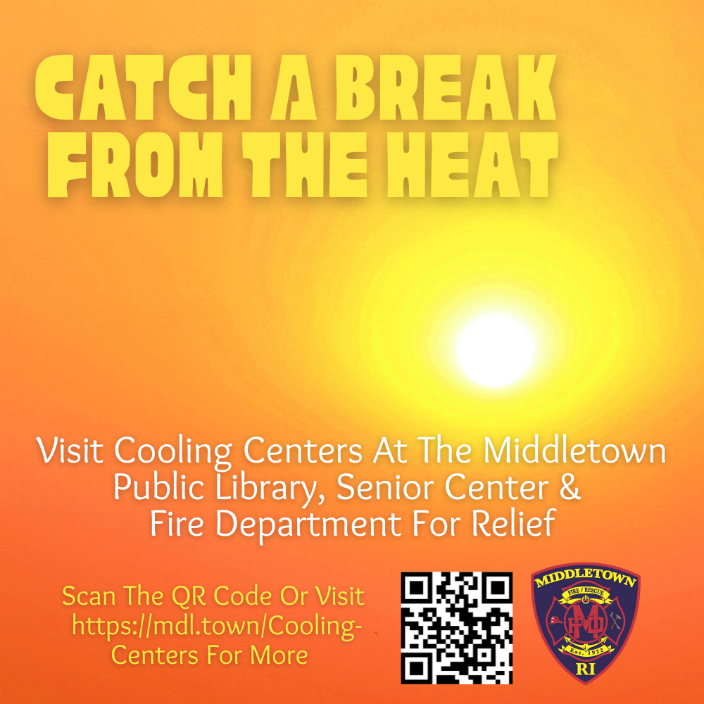 Bright Orange Cooling Center Graphic With Yellow Sun