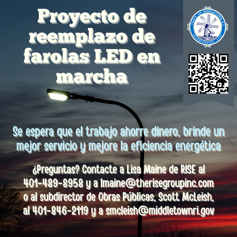 LED Streetlight Work Underway Graphic 8625 Spanish