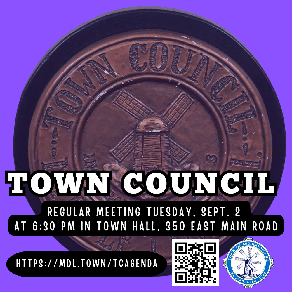 Town Council Sept. 2 Meeting Announcement Graphic