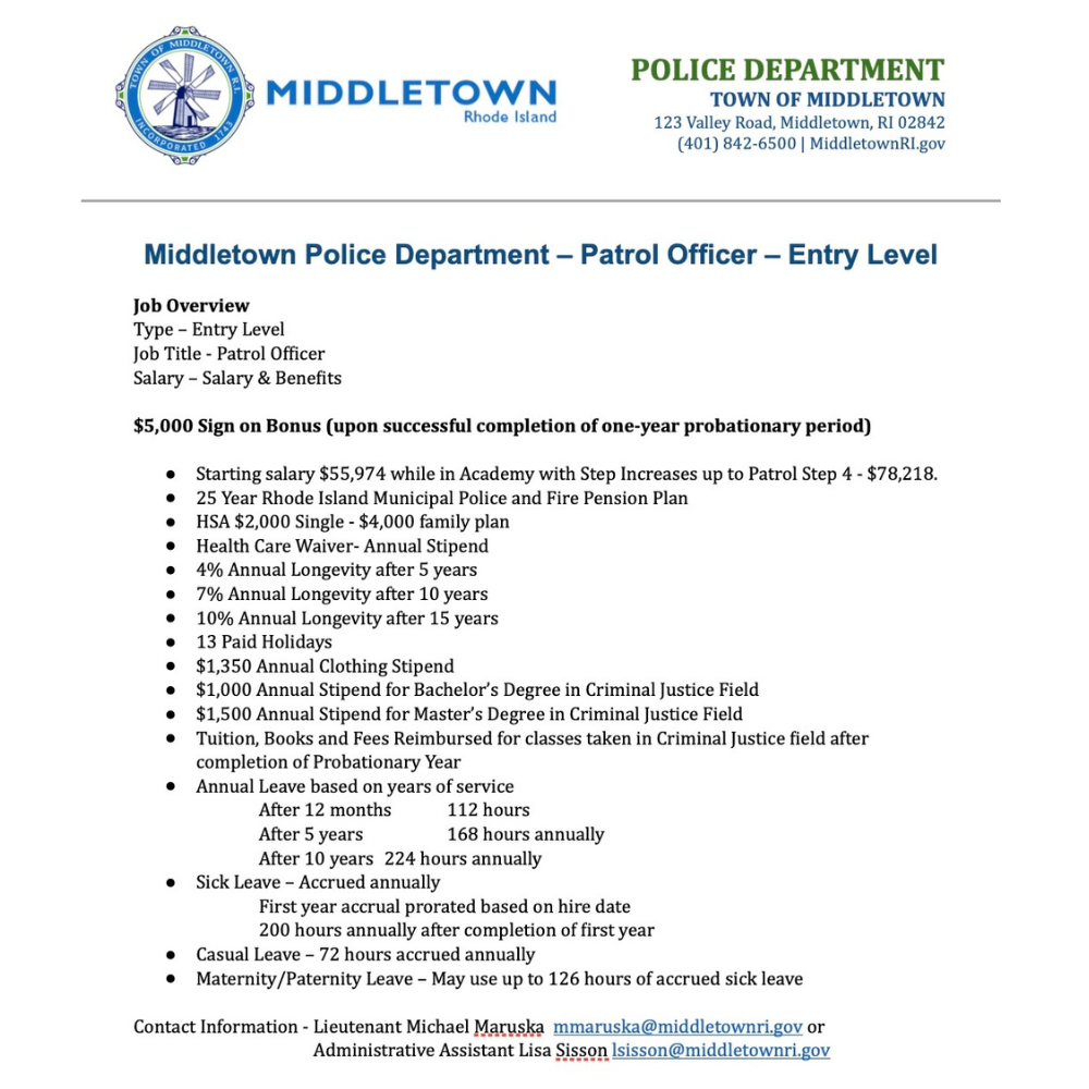 MPD Entry Level Job Requirements