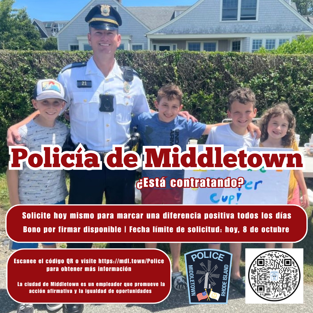 Middletown Police Job Application Graphic 10825 Cliff McGregor Spanish