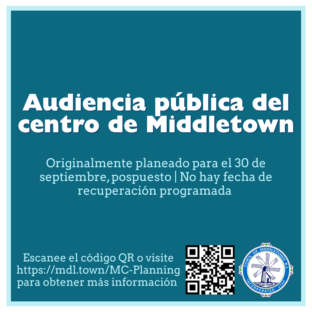 Middletown Center Public Hearing Postponed Graphic 92925 Spanish