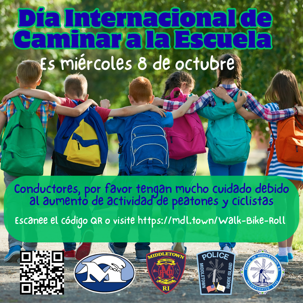 Walk To School Day Graphic Students Arm And Arm 10825 Spanish