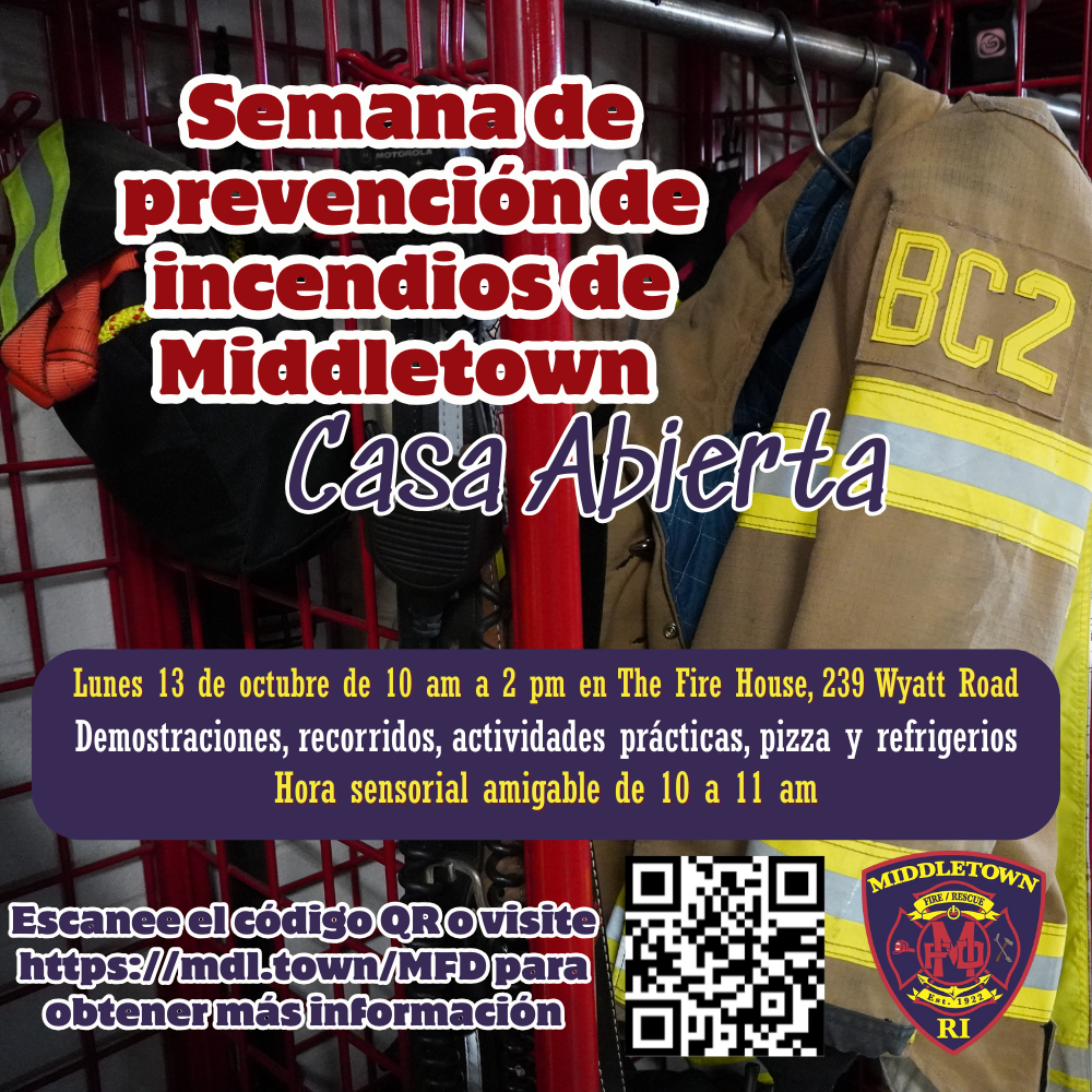 Middletown Fire Prevention Week Open House Graphic 101325 Spanish