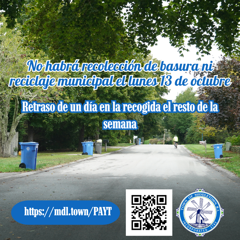 Columbus Day Trash Pickup Delay Graphic Spanish