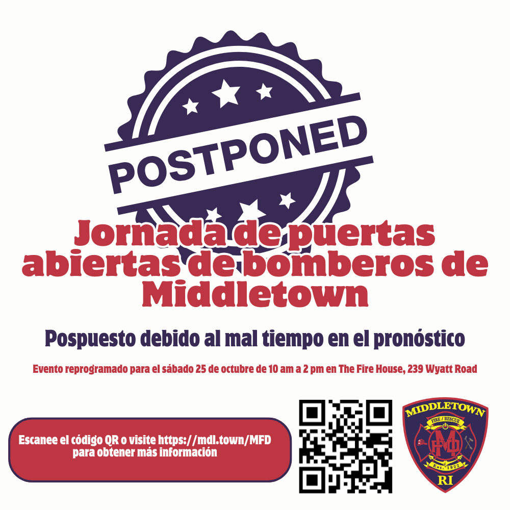 Fire Open House Rescheduled To Oct. 25 Graphic Spanish