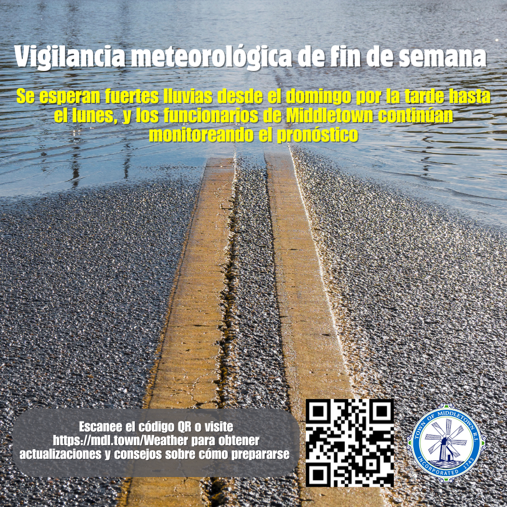 Weekend Weather Monitoring Updates Flooded Road Spanish