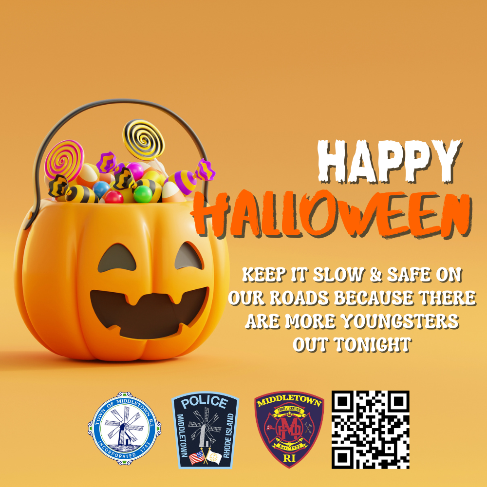 Halloween Safety Graphic Candy Filled Pumpkin In Orange