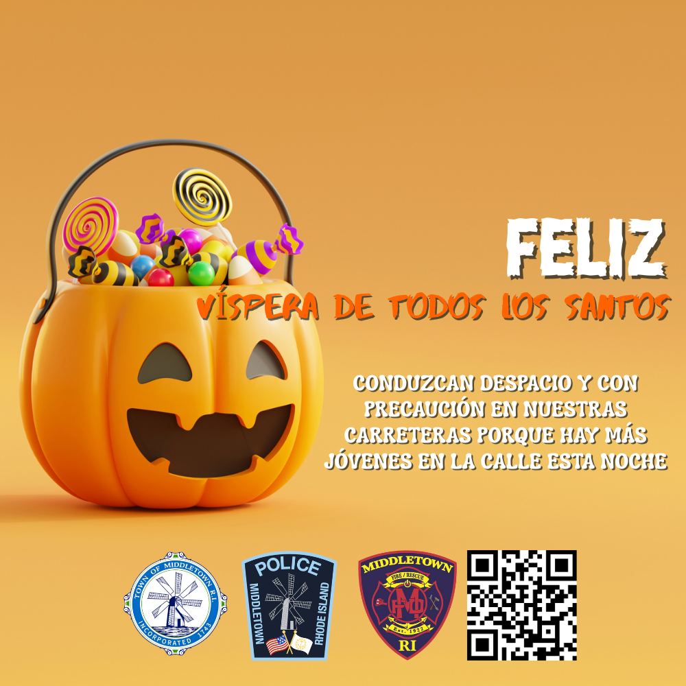 Halloween Safety Graphic Candy Filled Pumpkin In Orange Spanish