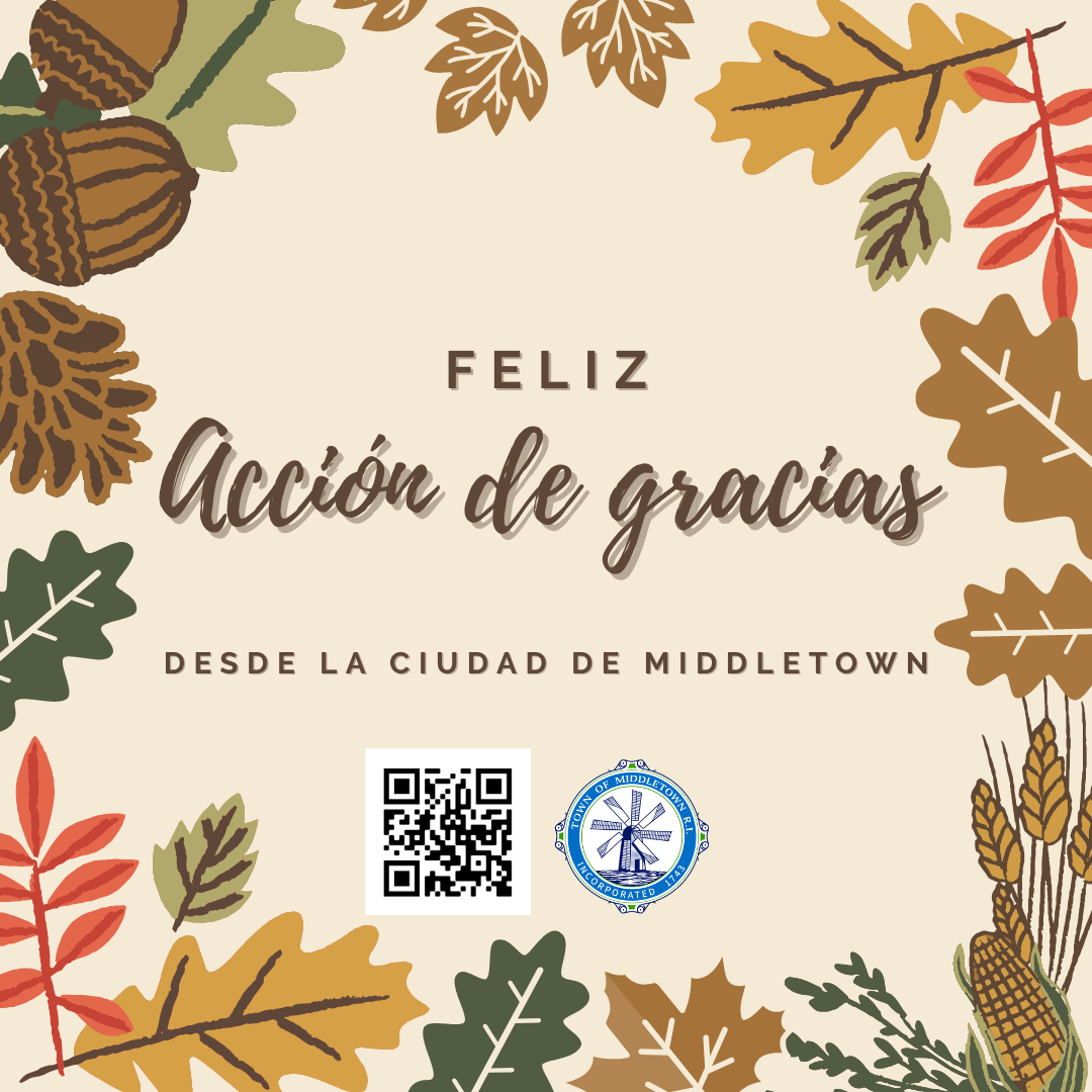 Happy Thanksgiving Graphic Tan With Autumn Theme Spanish