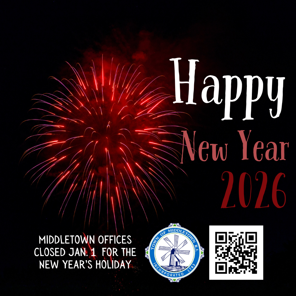 New Years Day Closing Reminder With Red Fireworks