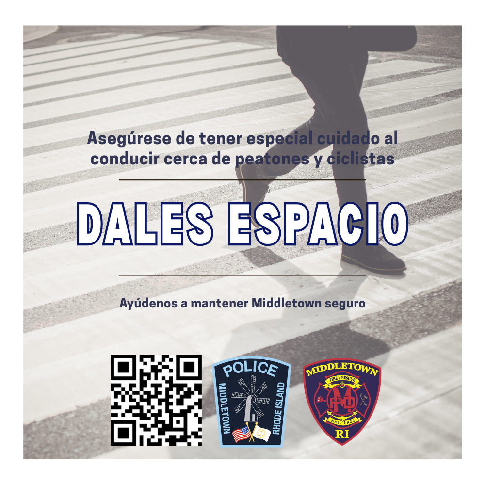 Pedestrian & Bicycle Safety Person Walking In Crosswalk Spanish