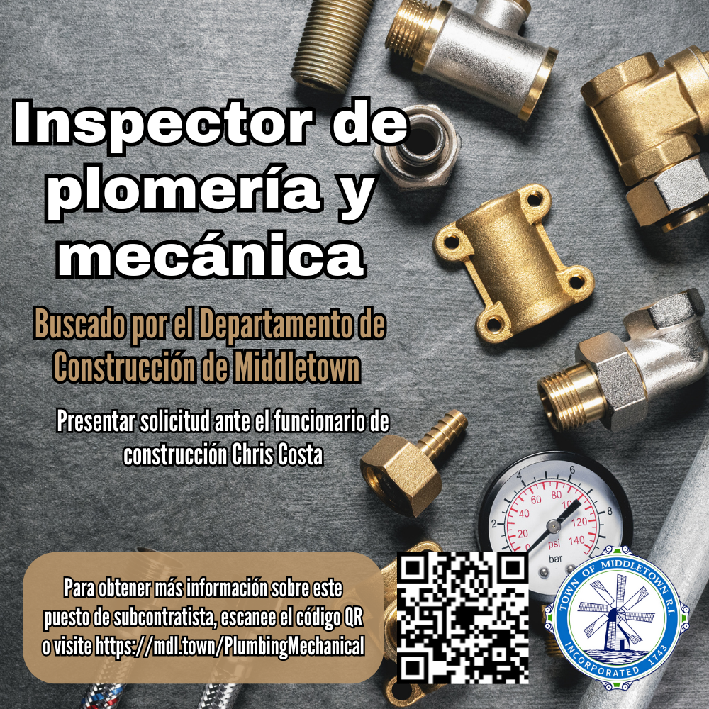 Plumbing & Mechanical Inspector Vacancy Parts On Gray Background 122625 Spanish