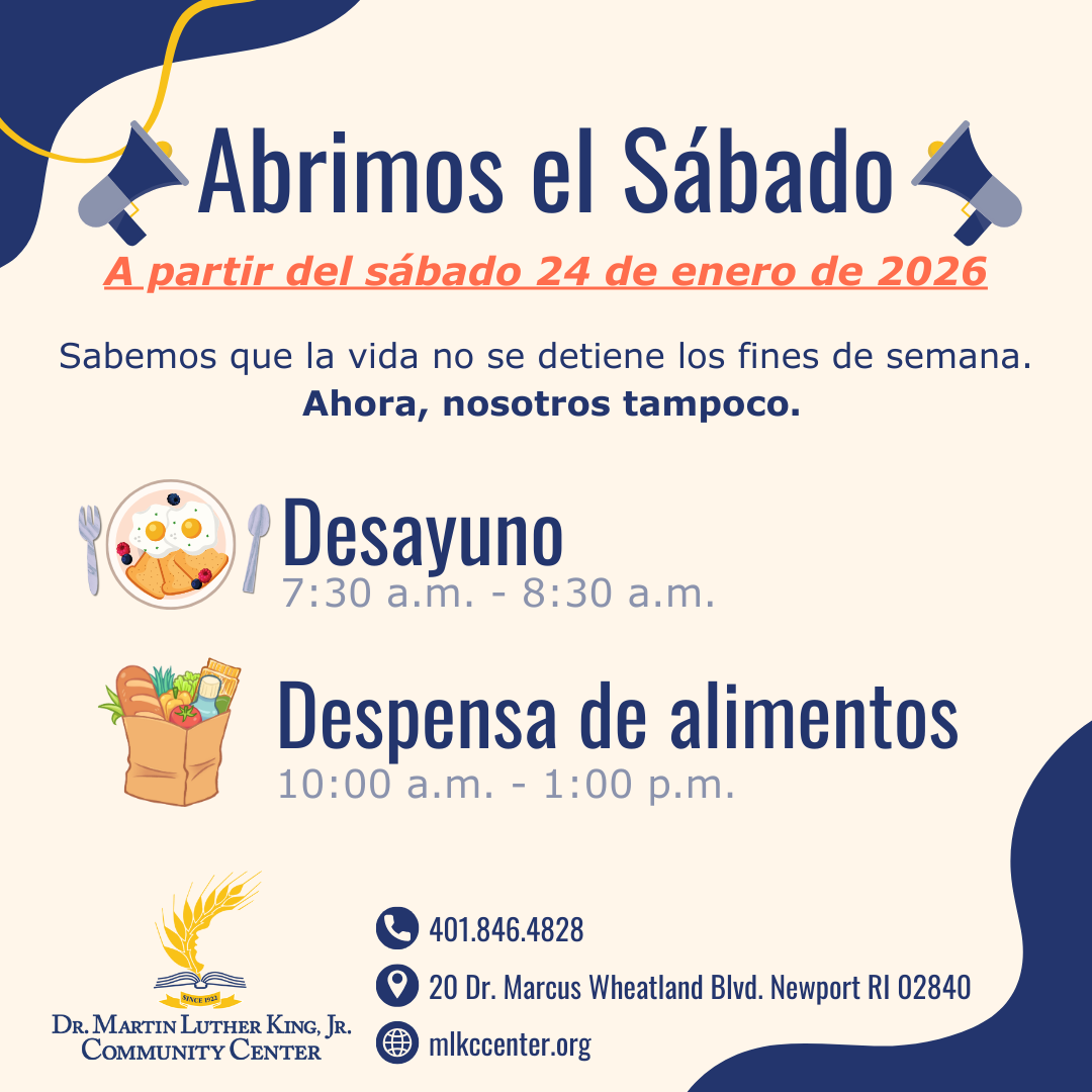 MLK Community Center Now Open Saturdays Graphic Spanish