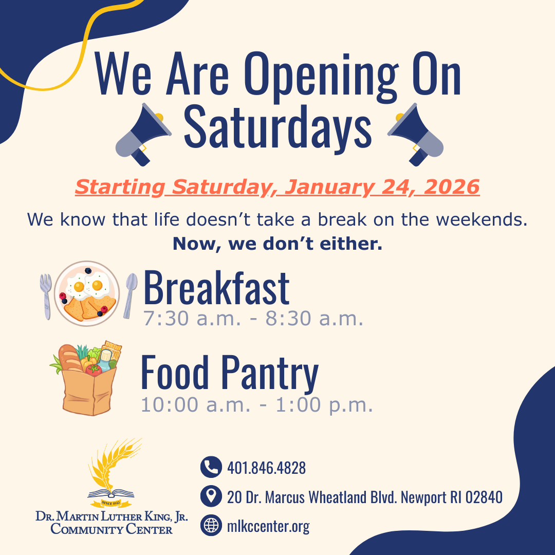 MLK Community Center Now Open Saturdays Graphic