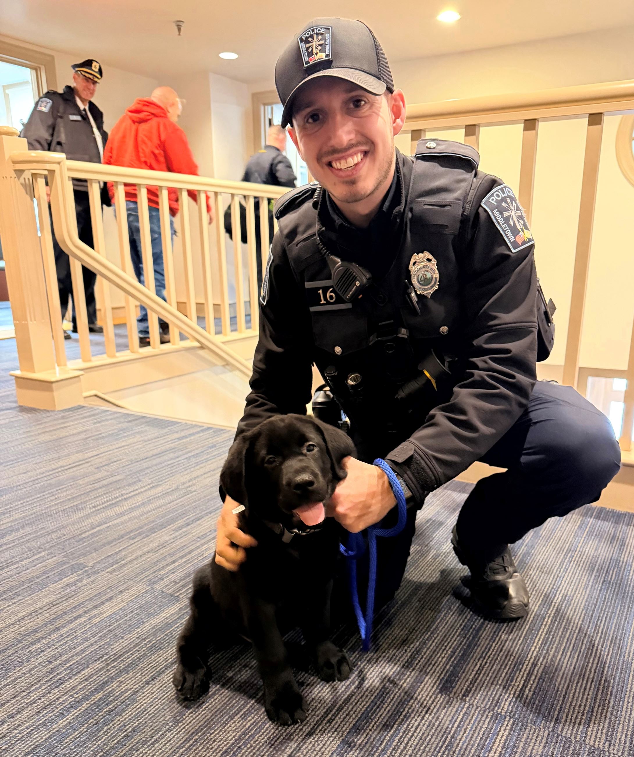 Comfort K9 Luke With Patrol Officer David Theberge In Town Hall