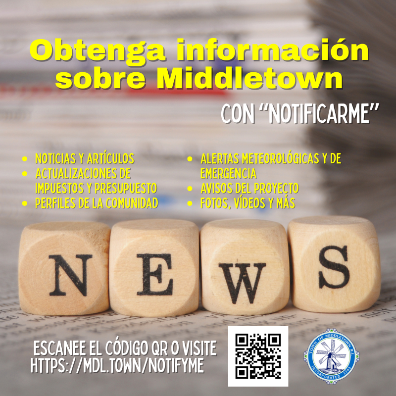 Notify Me Graphic With News In Block Letters 2326 Spanish 