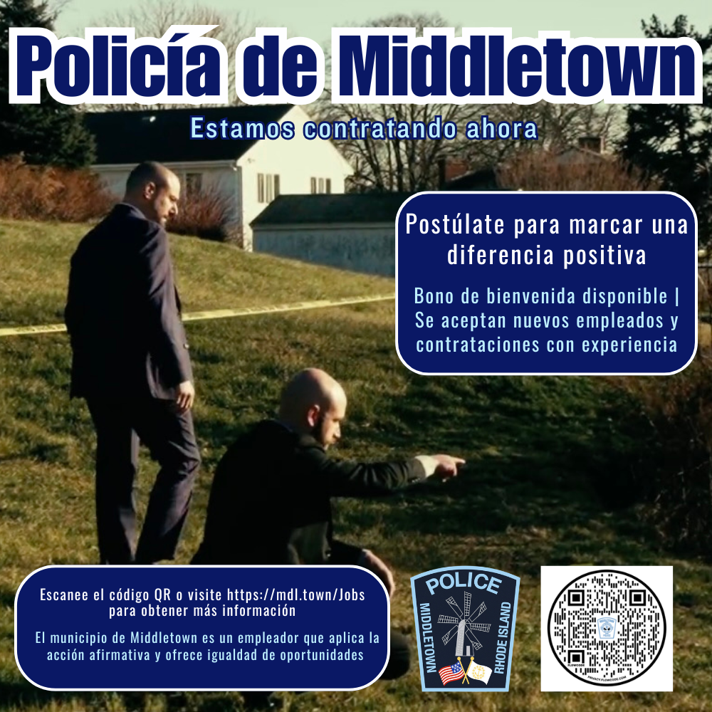 Middletown Police Jobs Posting Graphic Spanish